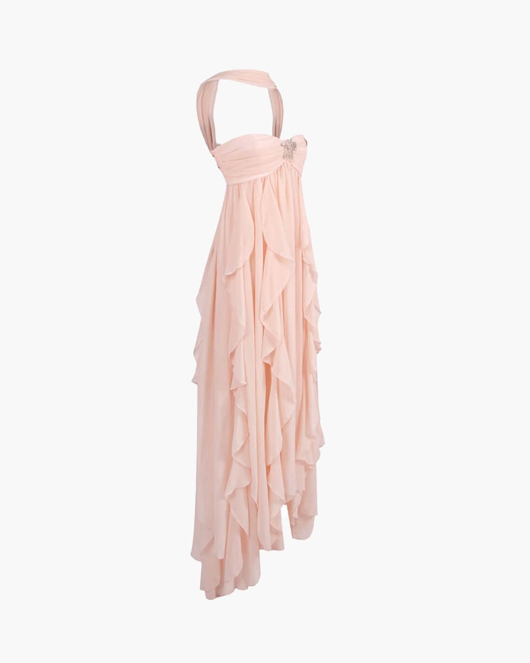 Romantisches, trägerloses Maxikleid mit Rüschen