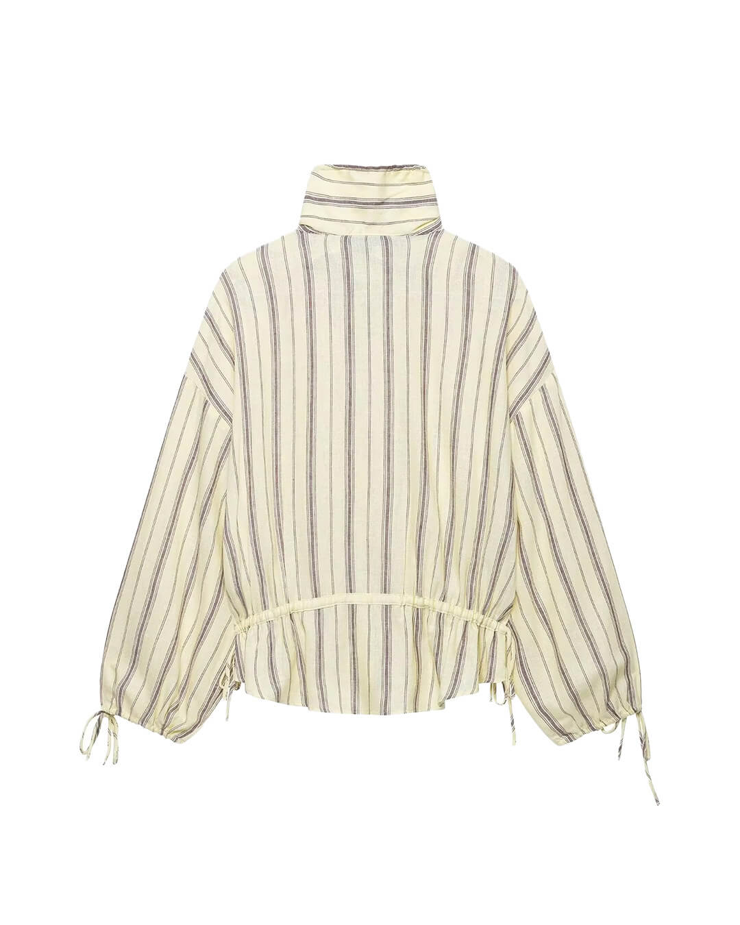 Gestreifte Jacke mit Stehkragen und Rüschen