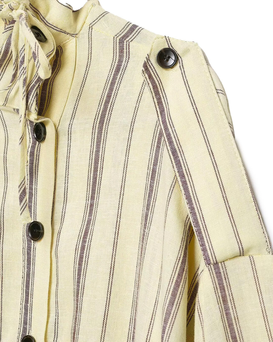 Gestreifte Jacke mit Stehkragen und Rüschen