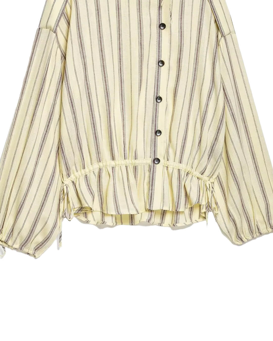 Gestreifte Jacke mit Stehkragen und Rüschen
