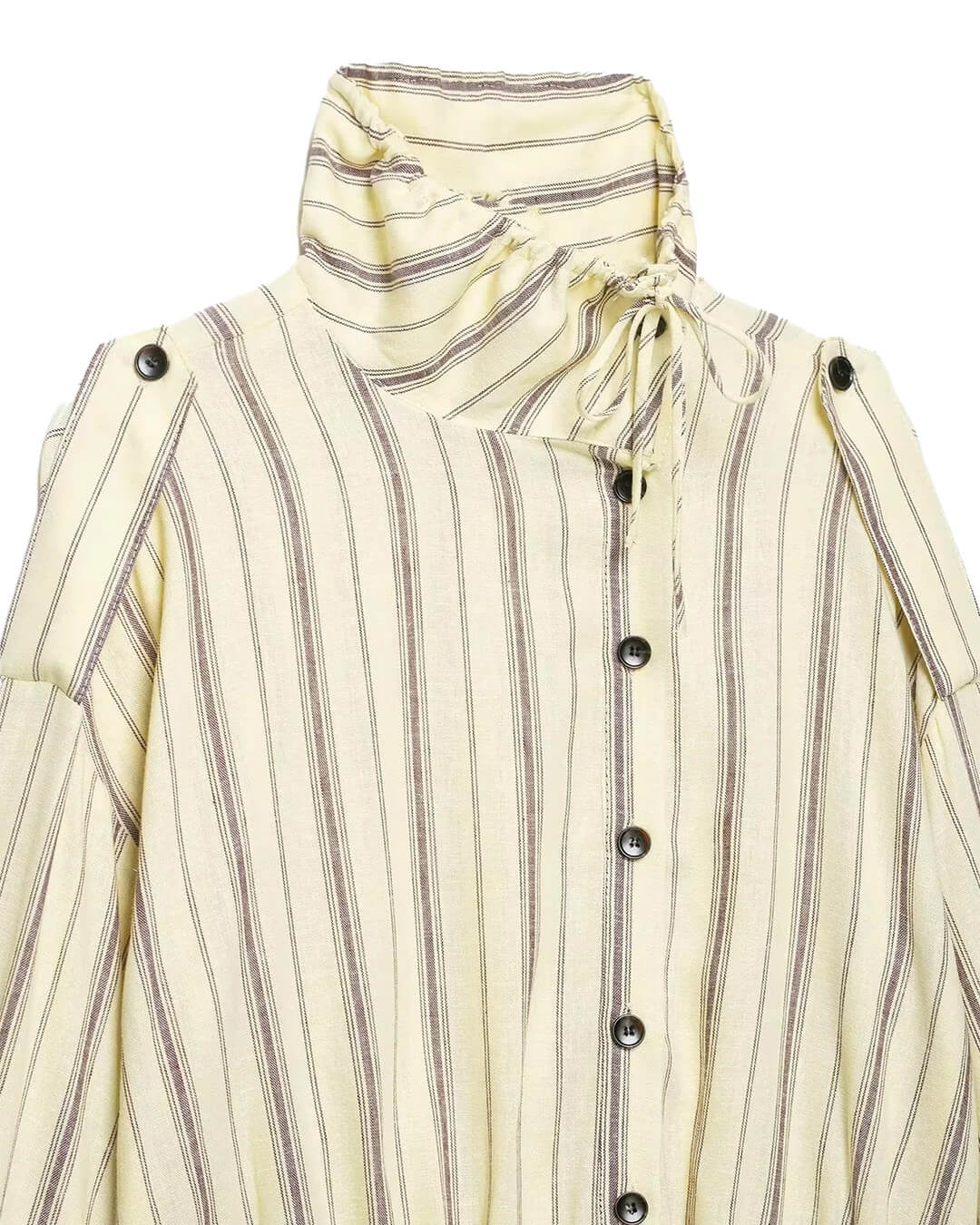 Gestreifte Jacke mit Stehkragen und Rüschen