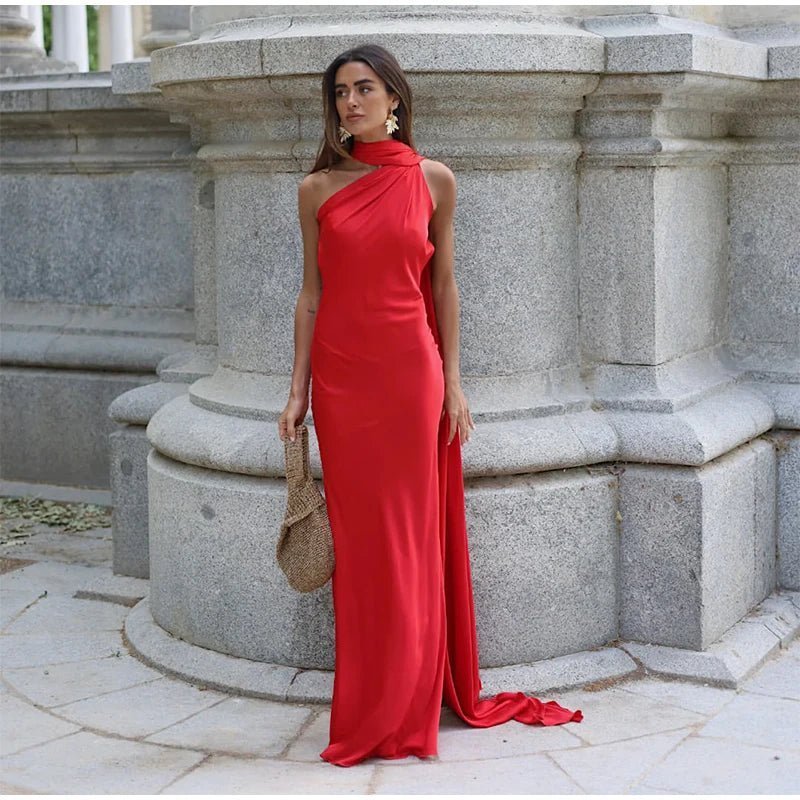 Sarah – Rückenfreies Abendkleid mit Satinschleife