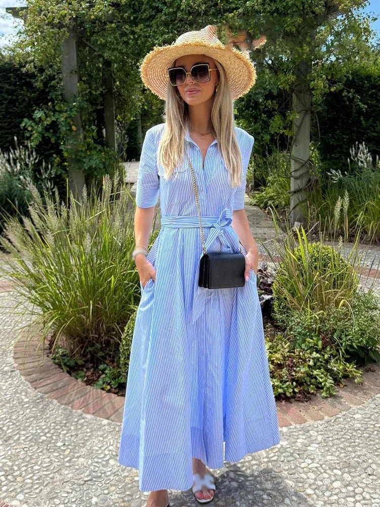 Alice – Einreihiges Hemdkleid mit Schleife in der Taille