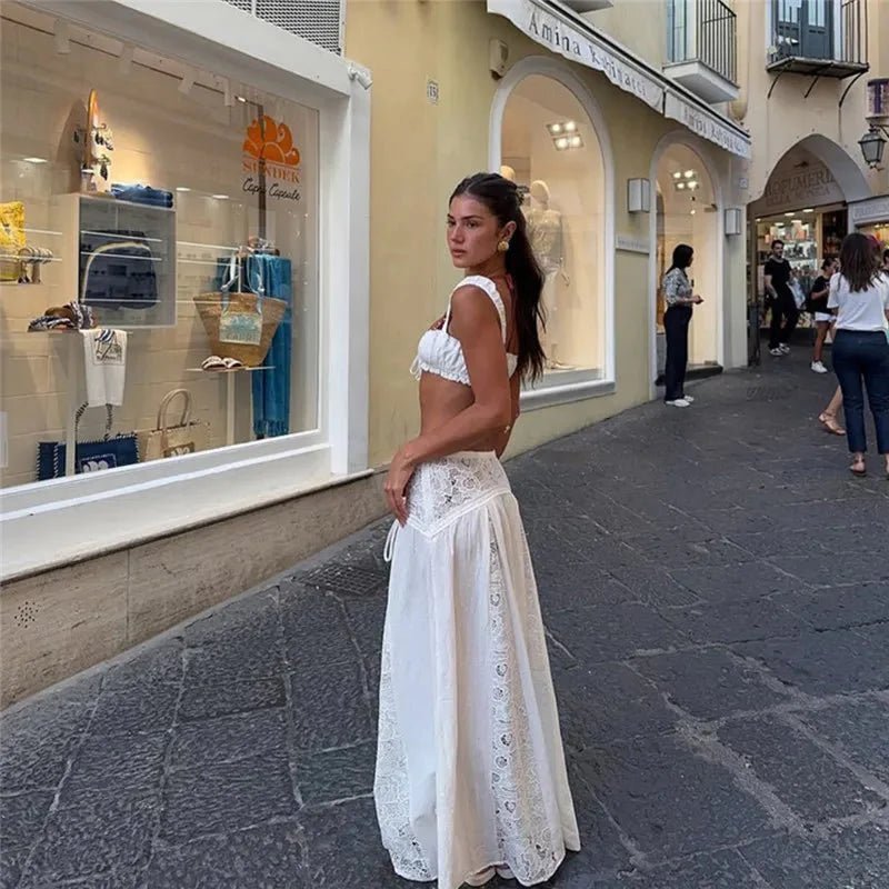 Ella – ärmelloses Bralette-Top und Maxi-Rock Set