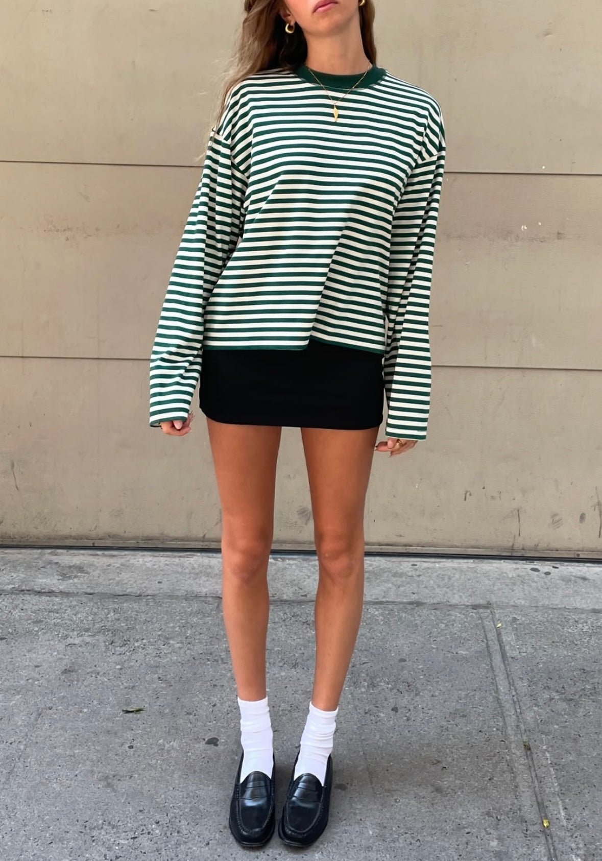 Gestreifter Oversize Strickpullover