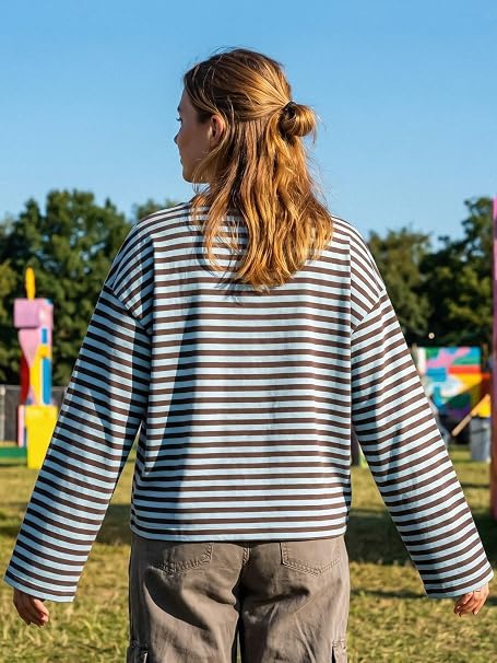Gestreifter Oversize Strickpullover