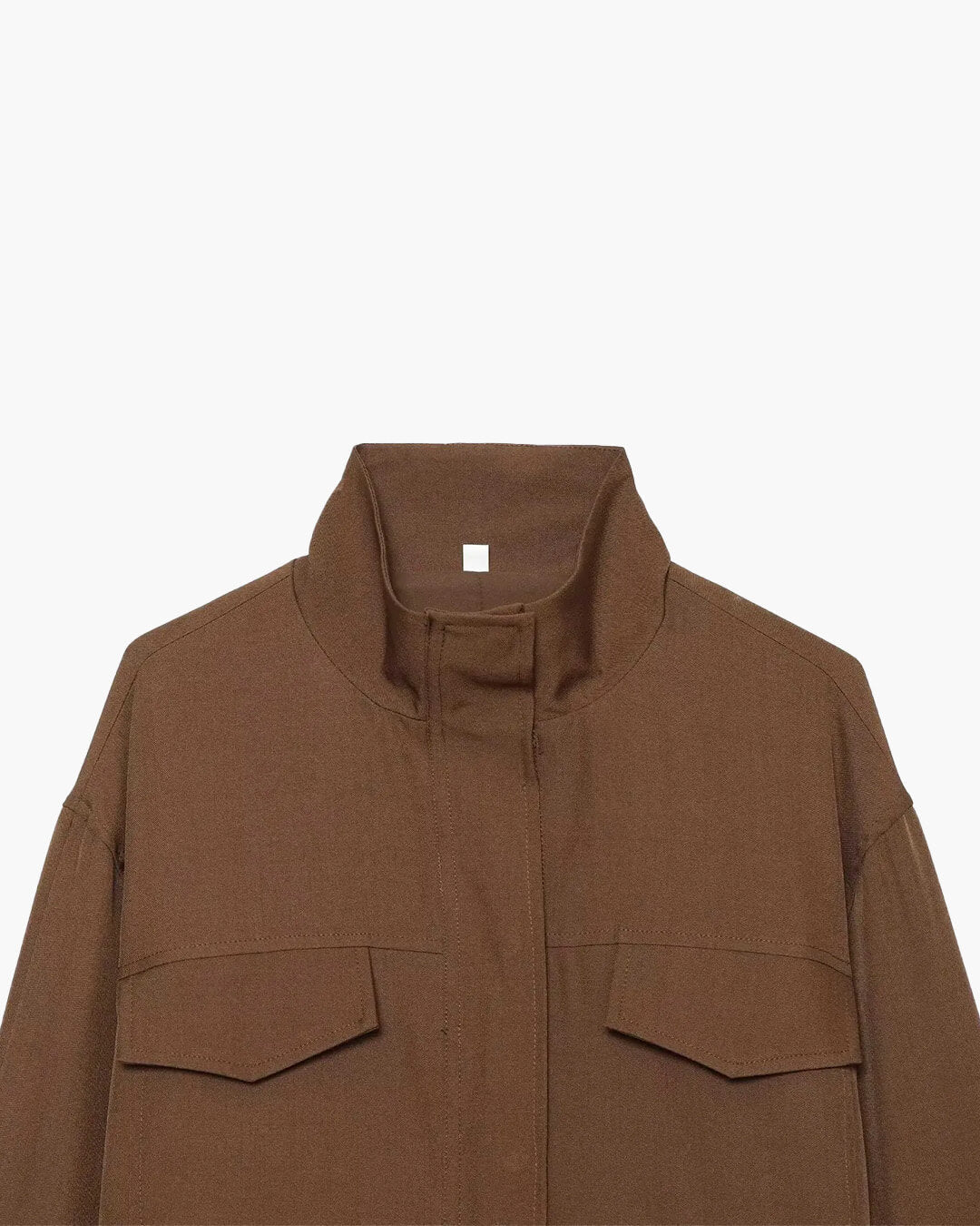Stylische kurz geschnittene Zip-Jacke in Braun