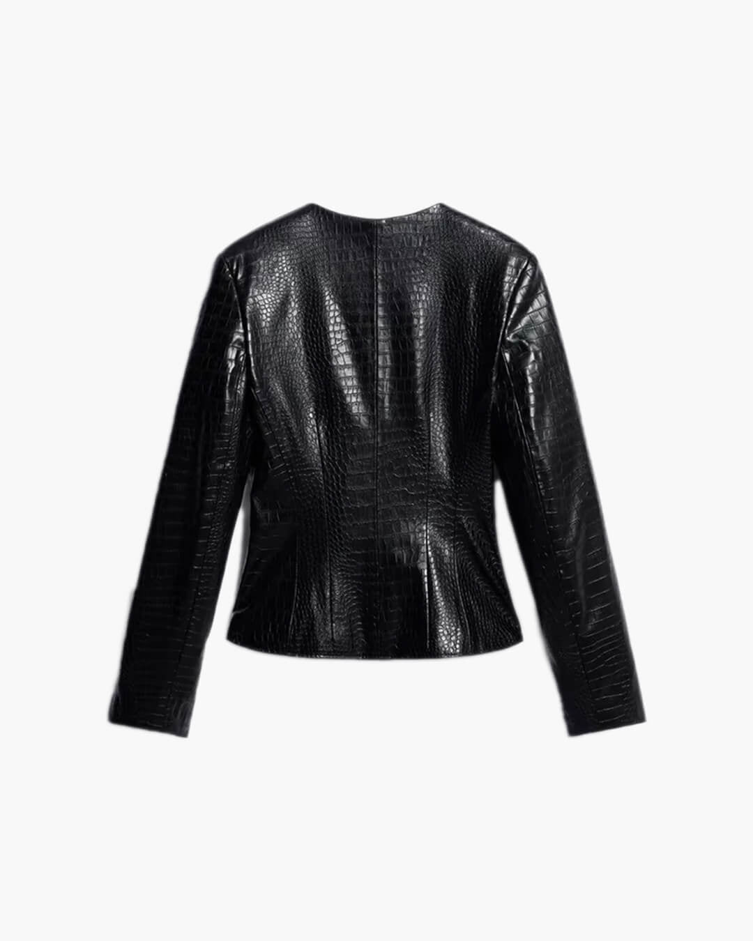 Stilvolle Kunstlederjacke mit Krokoprägung