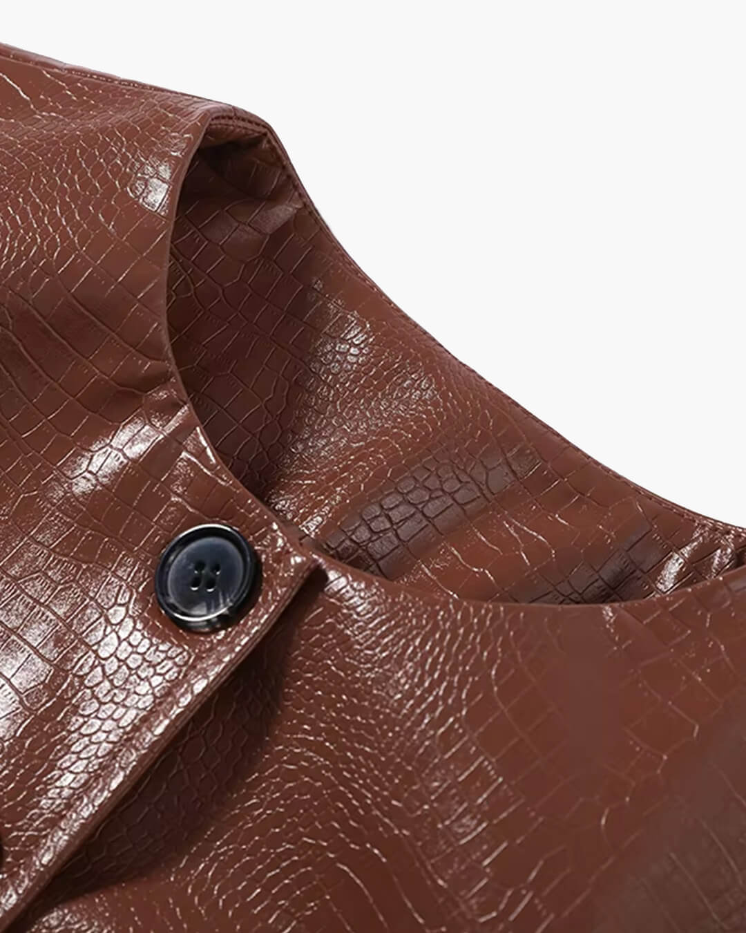 Stilvolle Kunstlederjacke mit Krokoprägung