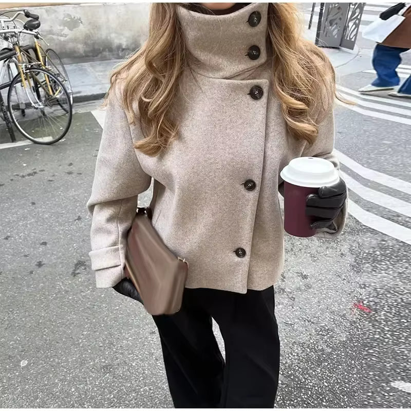 Stilvolle Stehkragen-Jacke mit Taschen