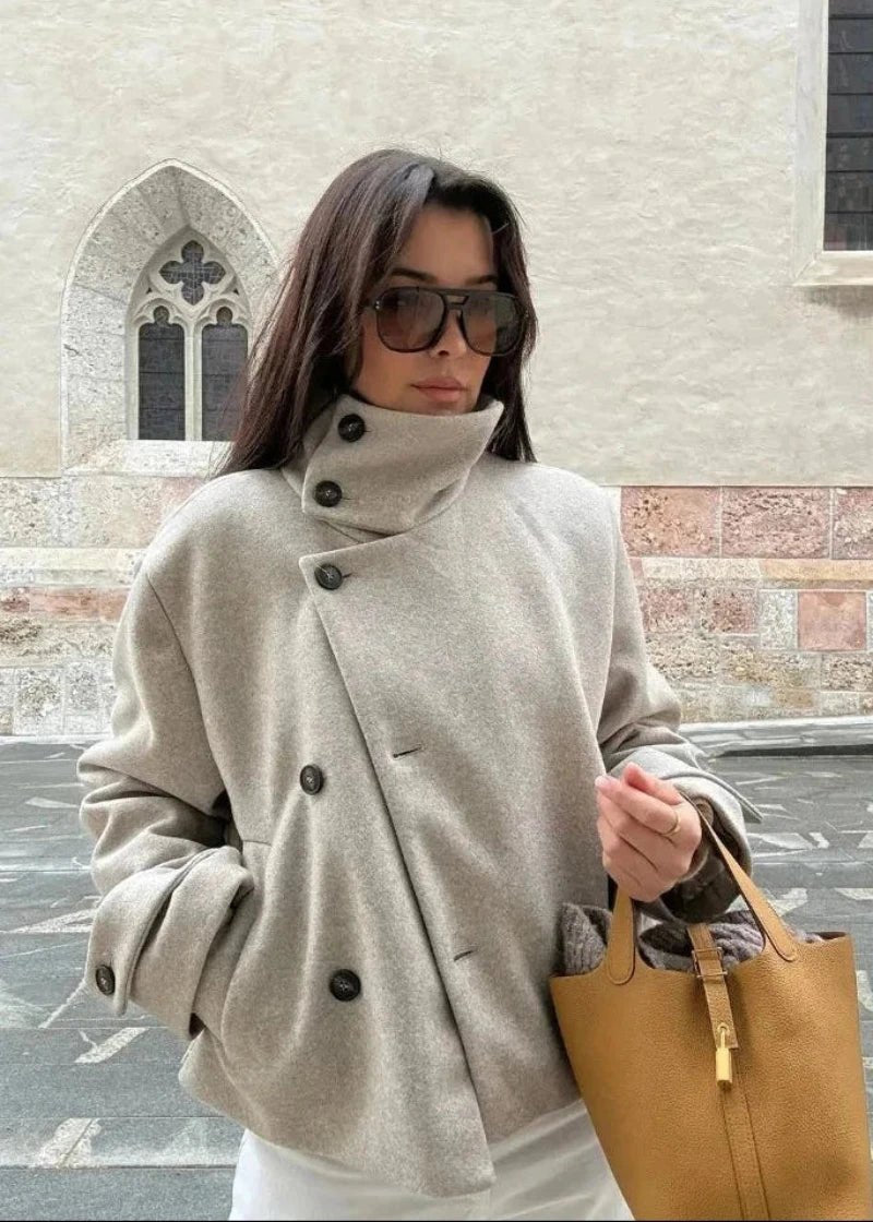 Stilvolle Stehkragen-Jacke mit Taschen