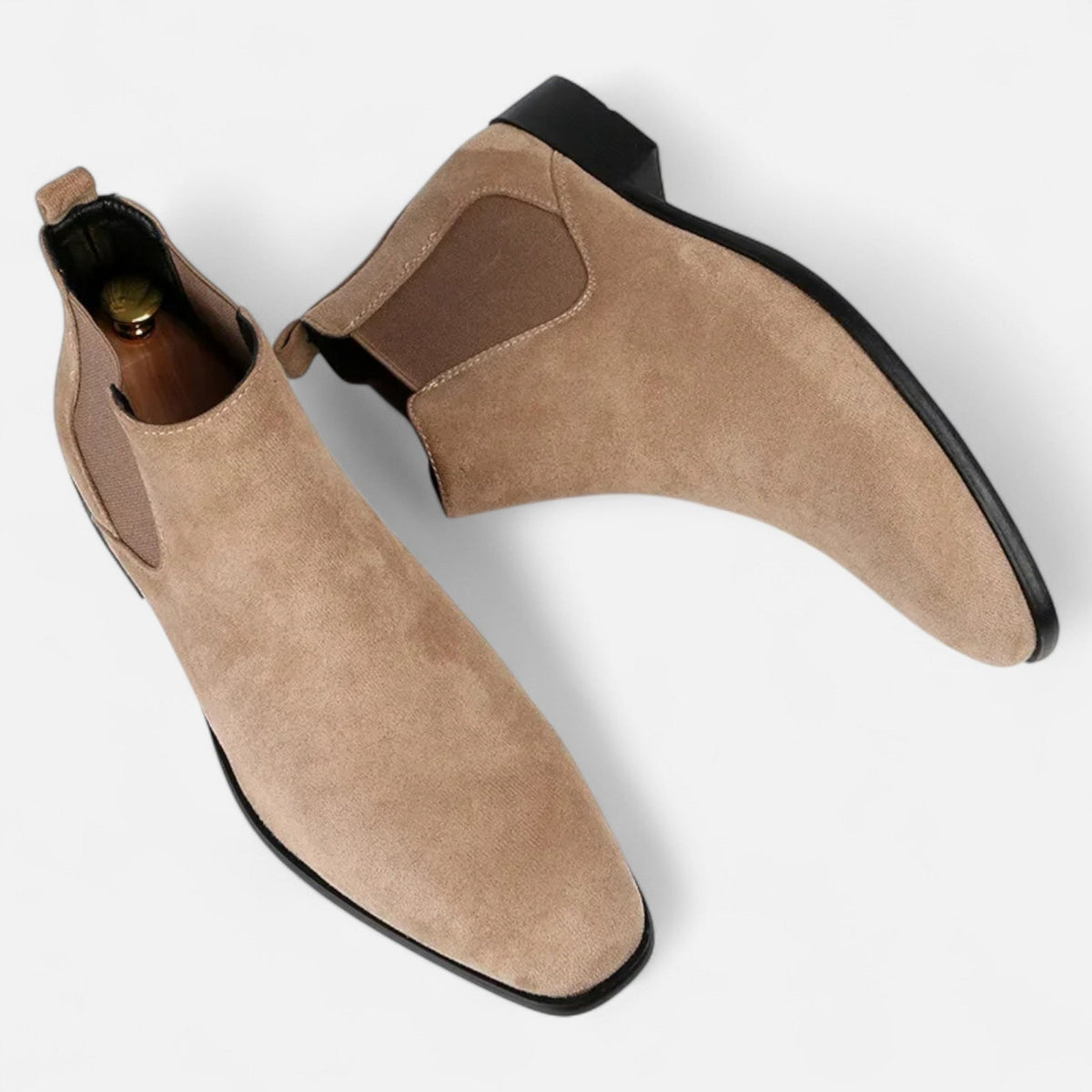 Ahimsa – Kunstwildleder Chelsea-Stiefeletten mit spitz zulaufender Schuhspitze
