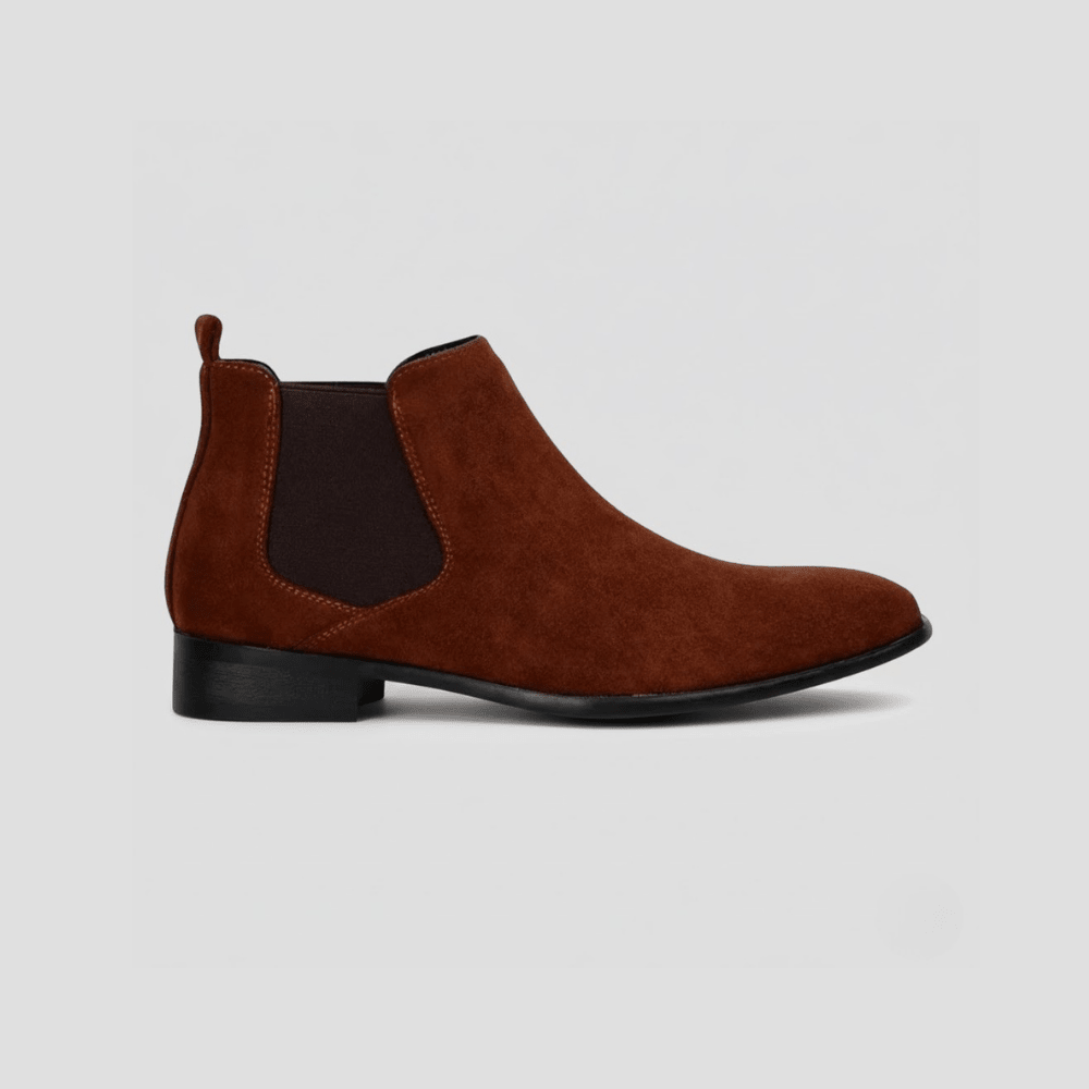 Ahimsa – Kunstwildleder Chelsea-Stiefeletten mit spitz zulaufender Schuhspitze