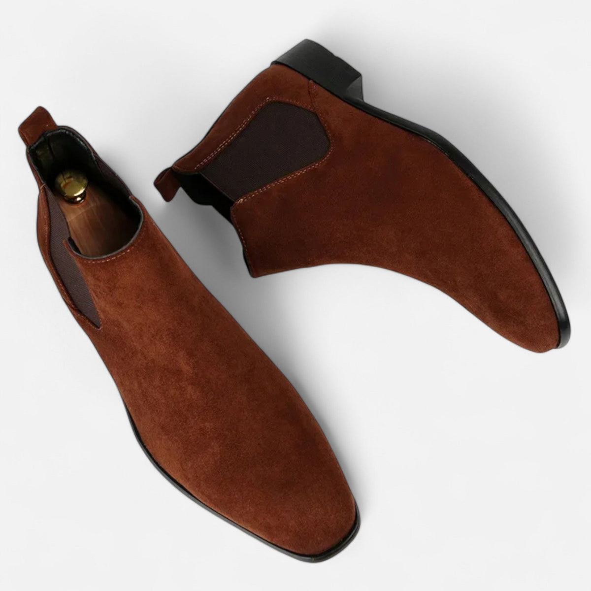 Ahimsa – Kunstwildleder Chelsea-Stiefeletten mit spitz zulaufender Schuhspitze