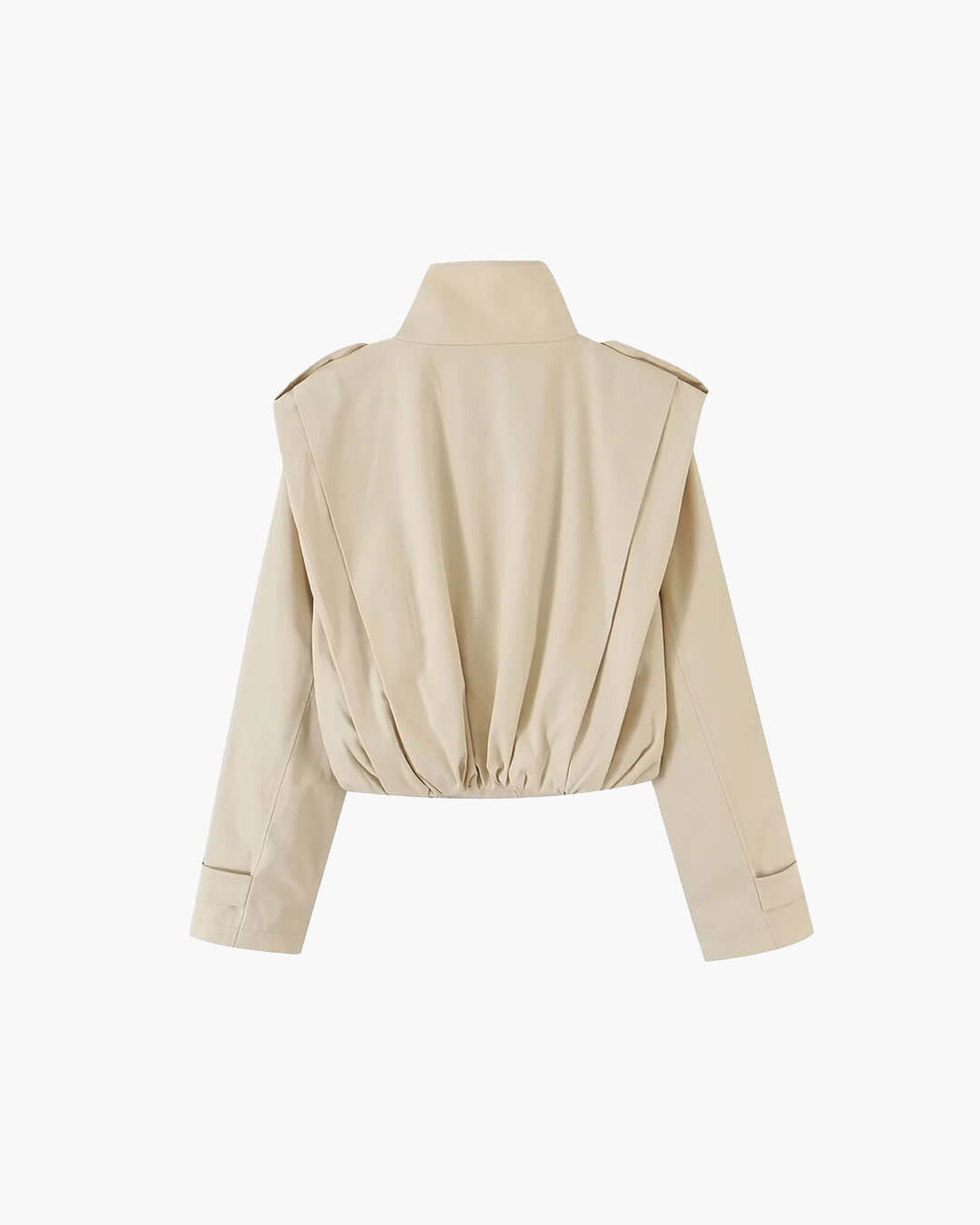 Taillierter plissierter Trenchcoat mit hohem Kragen