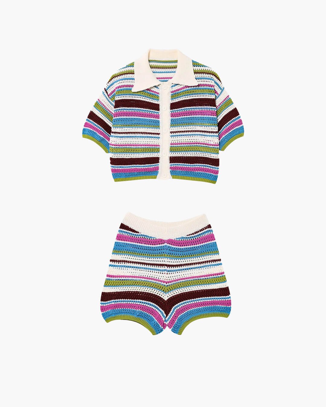 Teresa – Gestreiftes Häkel-Co-ord-Set