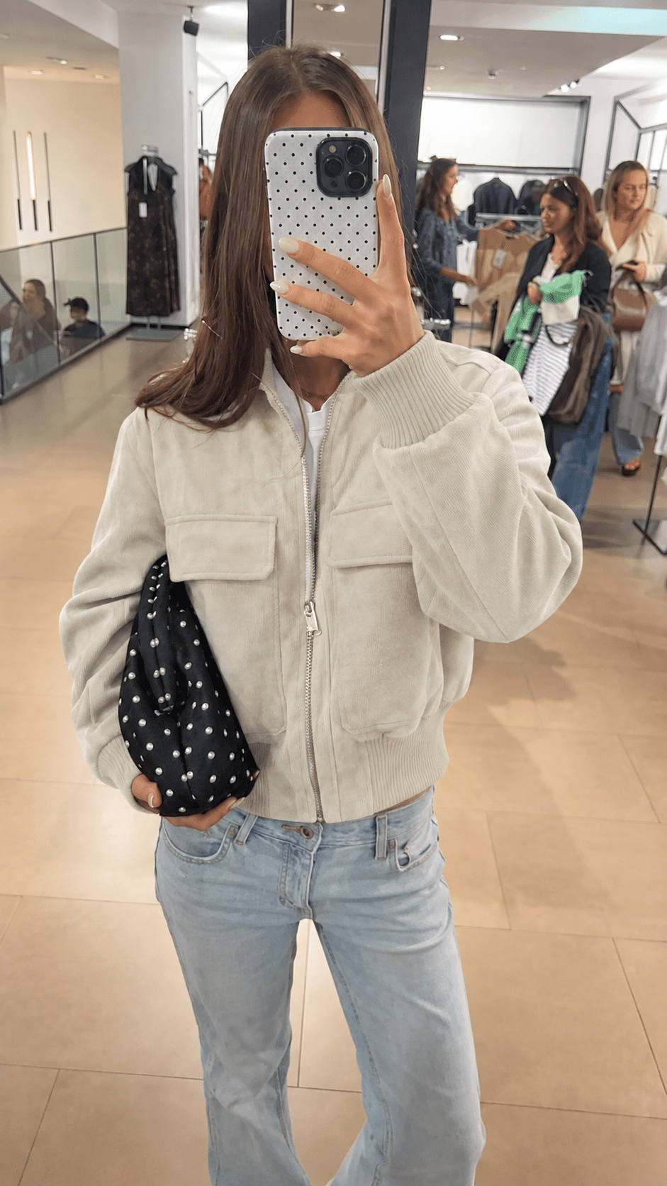 Vintage Kunstwildleder Bomberjacke