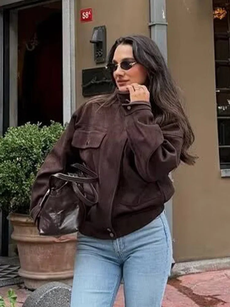 Oversized-Bomberjacke im Vintage-Stil
