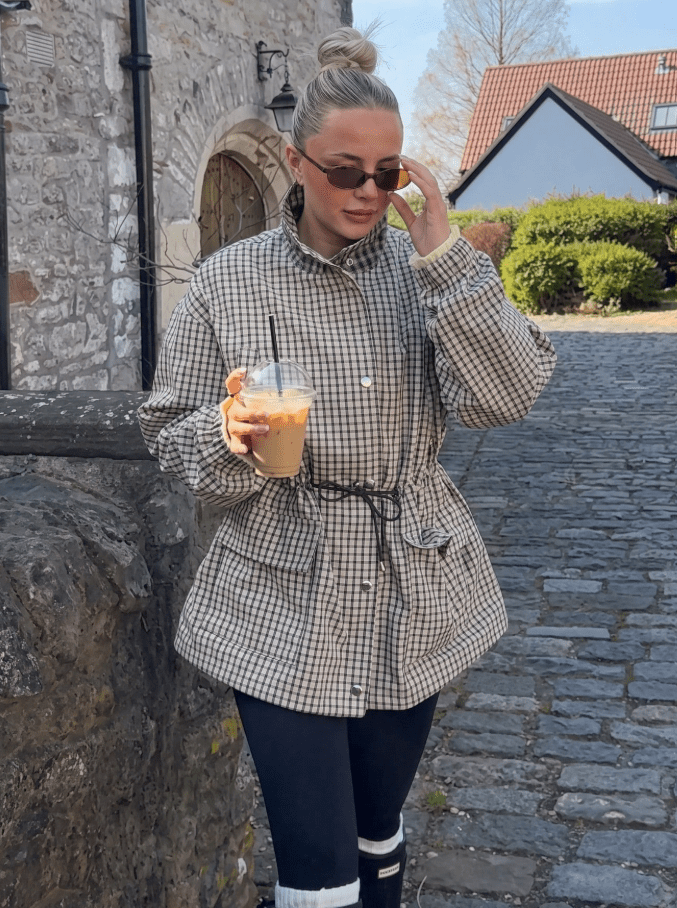 Taillierte karierte Jacke im Vintage-Stil