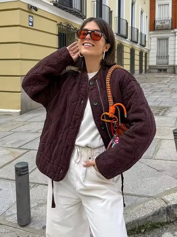 Ahlena – Wattierter Steppmantel im Vintage-Stil