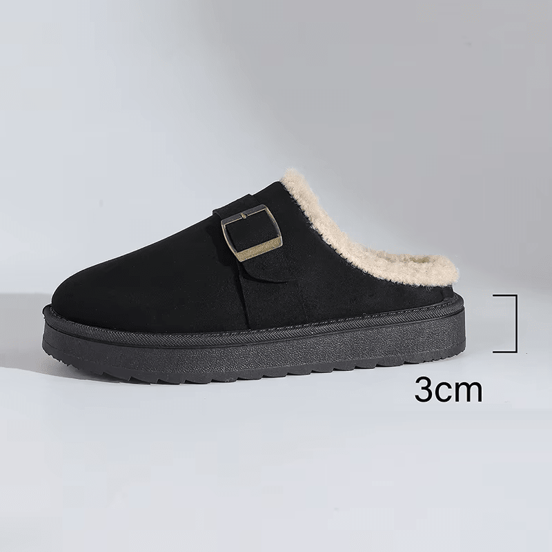 Warme Kunstfellgefütterte Wildleder-Clogs