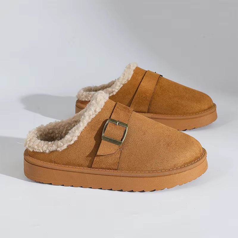 Warme Kunstfellgefütterte Wildleder-Clogs