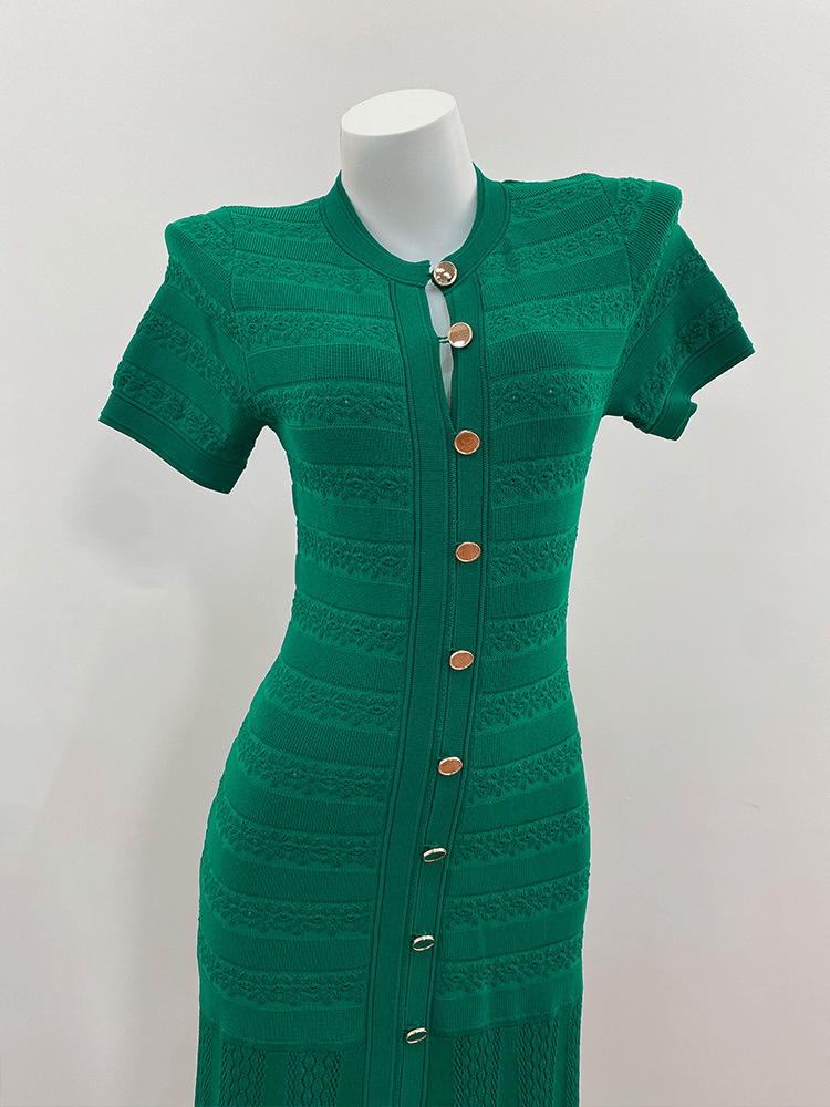 Wren – Geripptes Strick-Midikleid