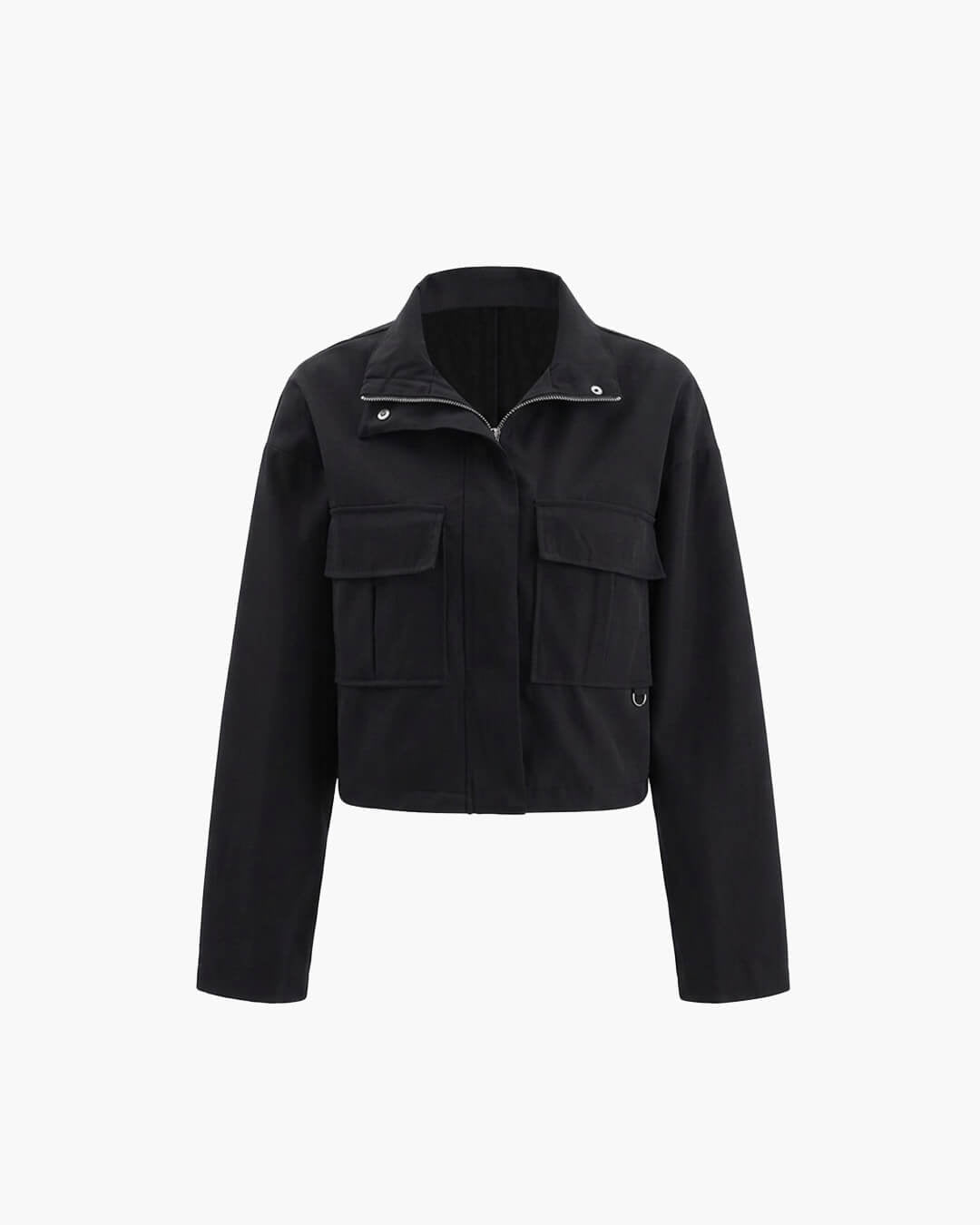 Reißverschluss-Jacke, locker und kurz geschnitten