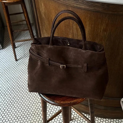 Elegante Frosted-Suede Tote Bag