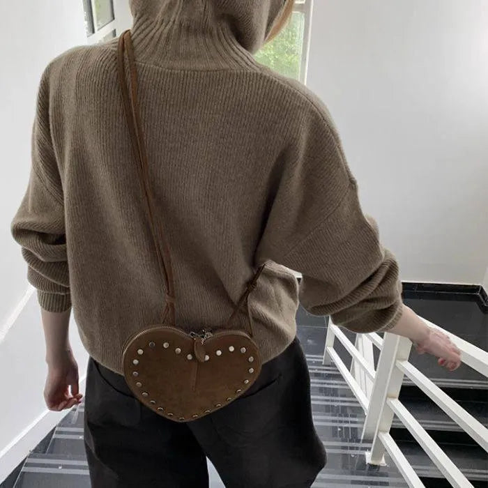 Vintage-Umlege-Tasche aus Kunstwildleder als Umhängetasche