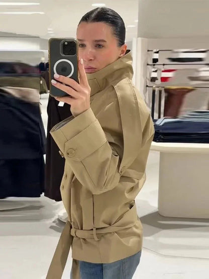 High Neck Utility Trench Jacket