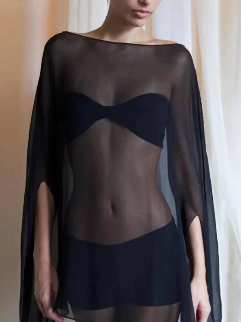 OLANE Alina Loose Blouse Cover - up BlackSBlouse