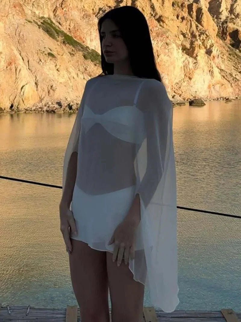 OLANE Alina Loose Blouse Cover - up WhiteSBlouse
