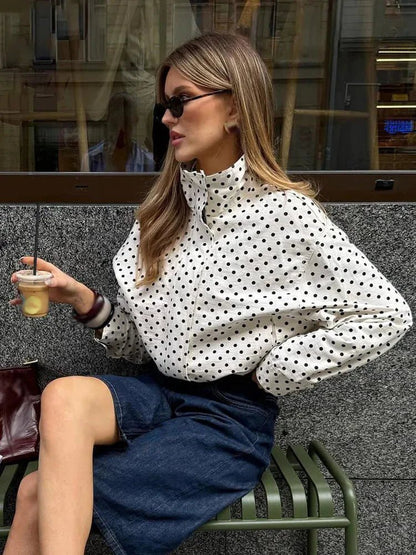 OLANE Annie Tailored Polka Dot Jacket WhiteXSWomen's Coats & Jackets