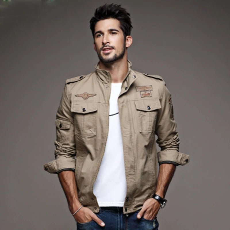 OLANE Army Military Style Jacket BrownMMen's Coats & Jackets