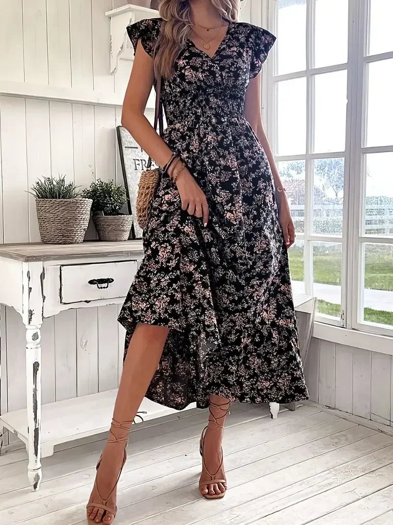 OLANE Beatrice Cute Plus Size Summer Dress Black1XLWomen's Dresses