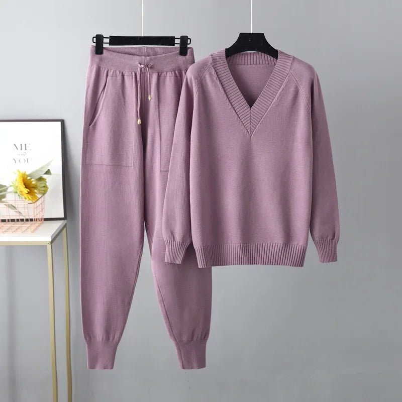 Afana – Strickset aus Wolle mit V-Ausschnitt