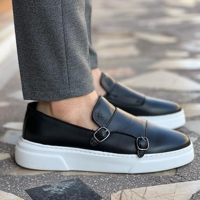 Afendo – Kunstlederloafer mit Schnalle