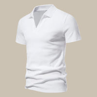 Agrayne – Schmal geschnittenes Poloshirt mit V-Ausschnitt