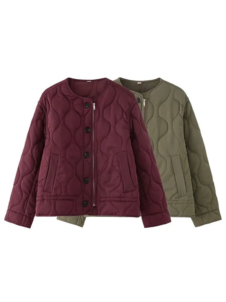 Olane Brand Vintage Quilted Padded Coat BurgundySWomen's Coats & Jackets