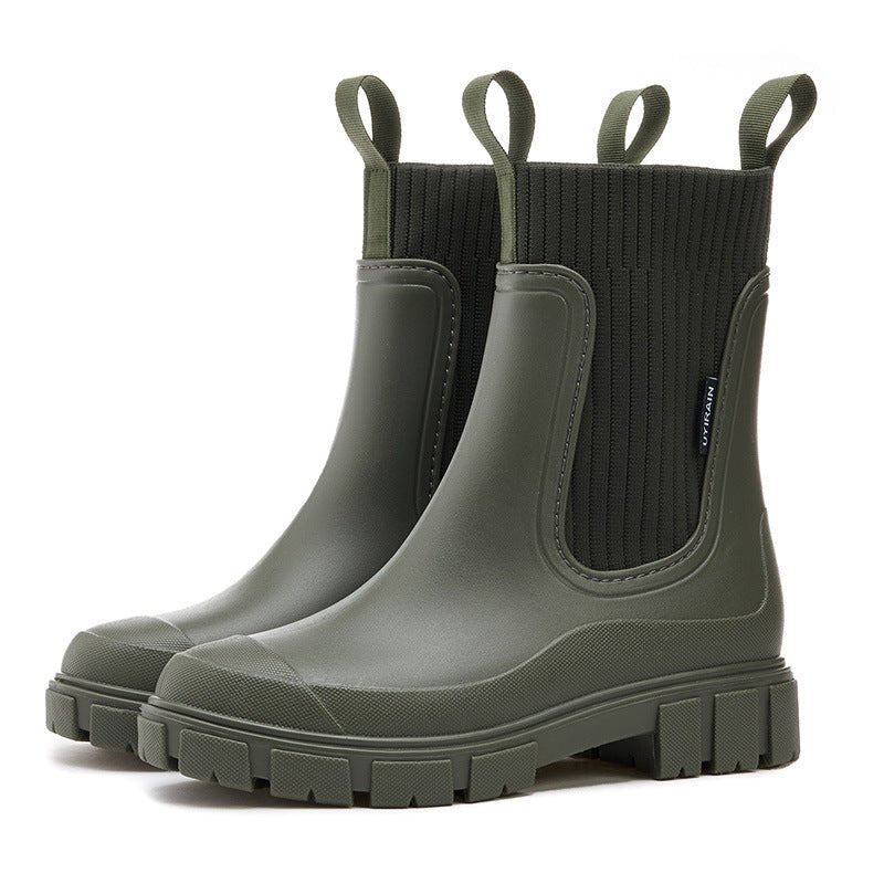 Olane Brand Waterproof Rain Boots Lowcut Green36Women’s Rain Boots