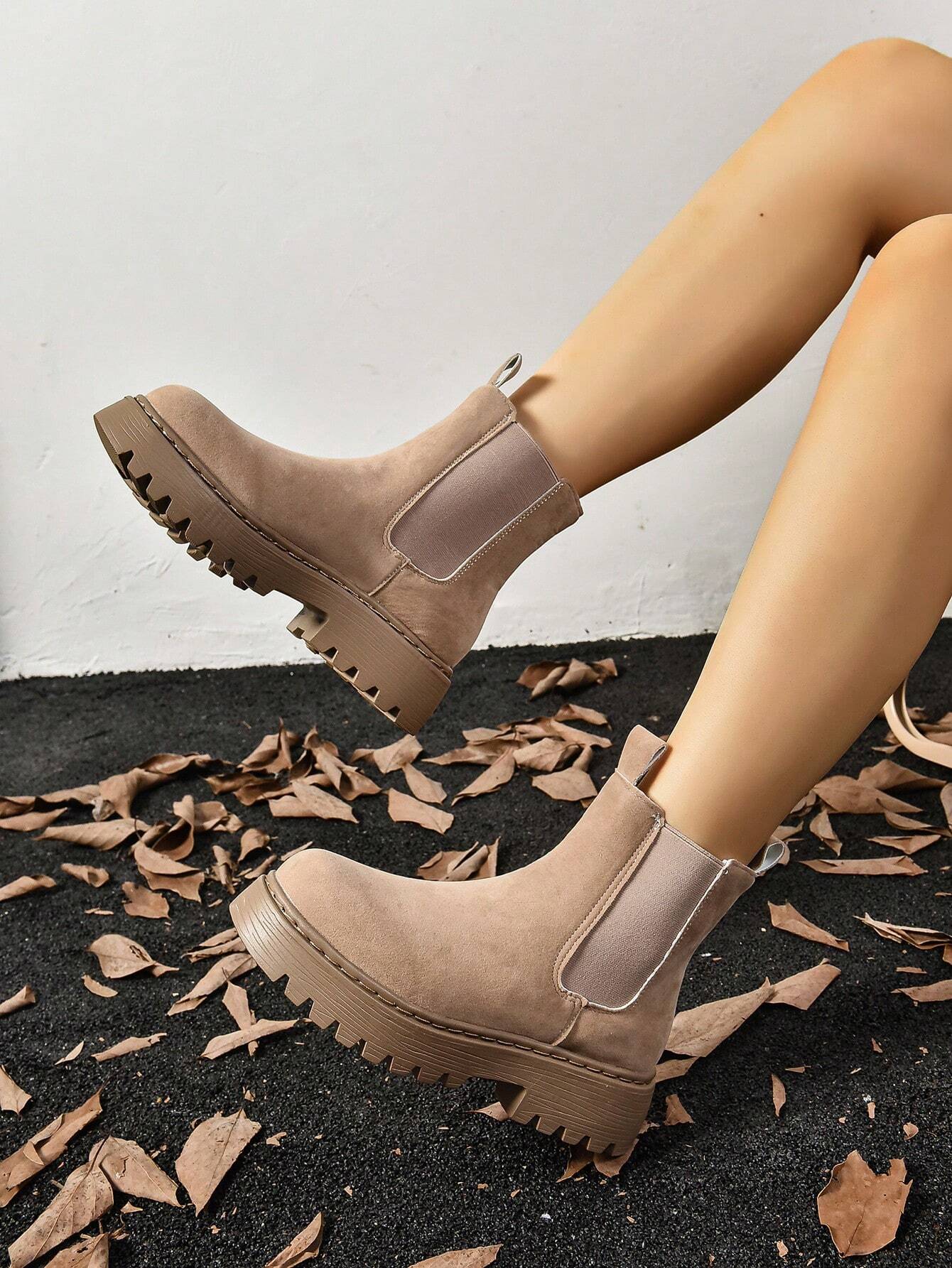 Olane Brand Waterproof Suede Leather Boots Beige35Hiking Shoes