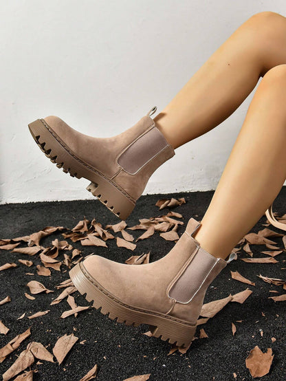 Olane Brand Waterproof Suede Leather Boots Beige35Hiking Shoes