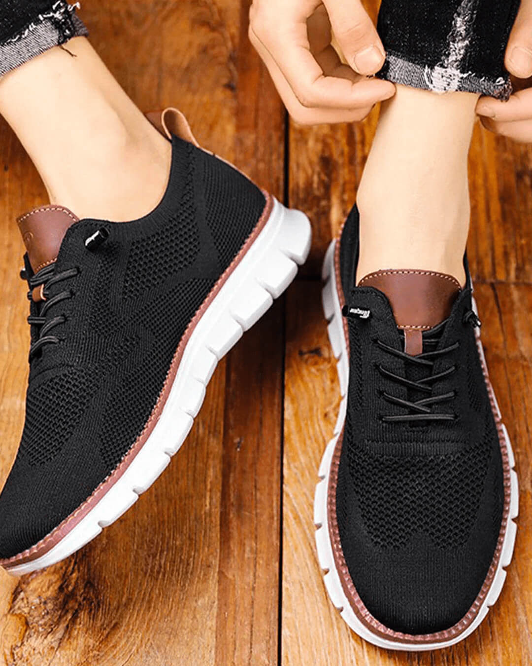 OLANE Breathable Non - Slip Knit Sneakers Green39Men's Shoes