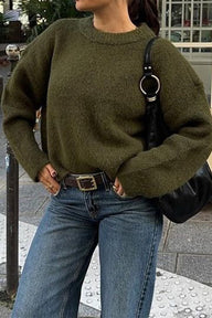 Lockerer Rippstrick-Pullover
