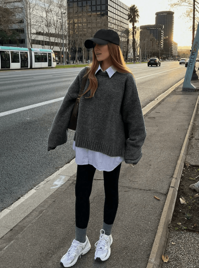 Lockerer Rippstrick-Pullover