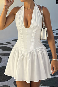 Elegantes, figurbetontes Neckholder-Minikleid