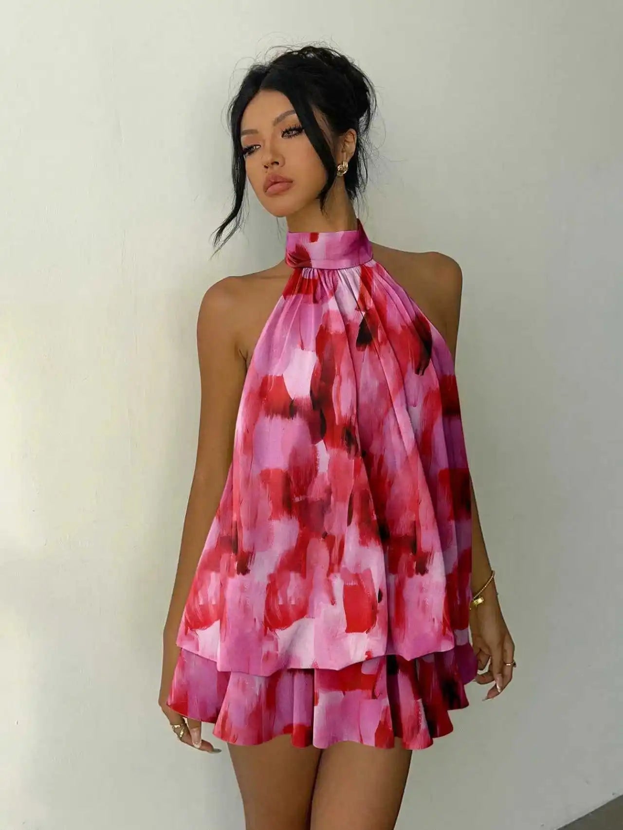 Adjoa – Neckholder-Minikleid aus Chiffon
