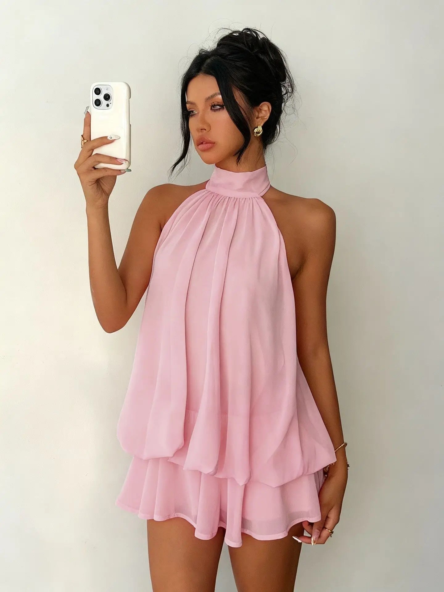 Adjoa – Neckholder-Minikleid aus Chiffon