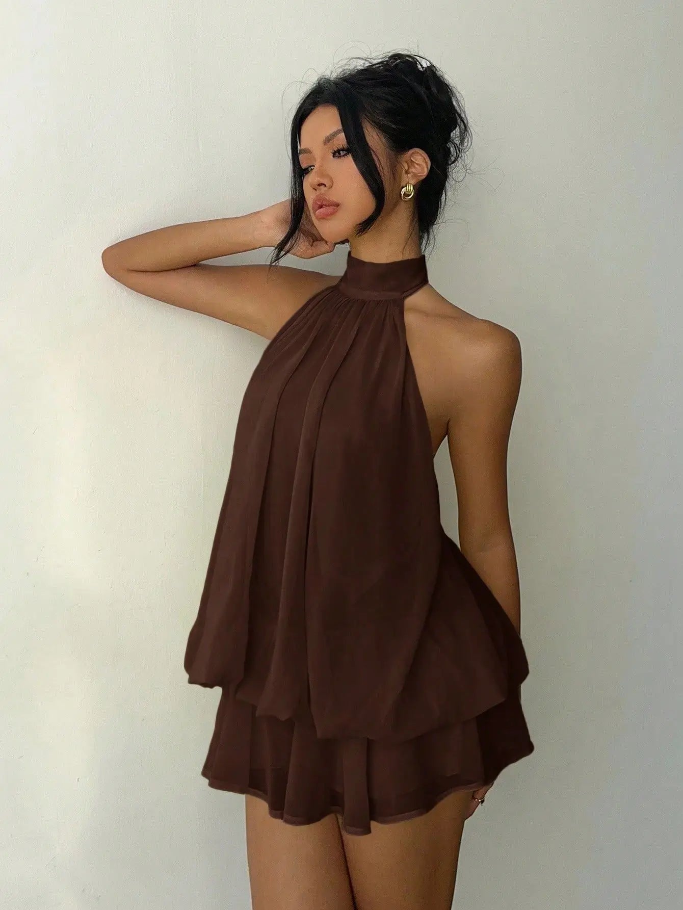 Adjoa – Neckholder-Minikleid aus Chiffon